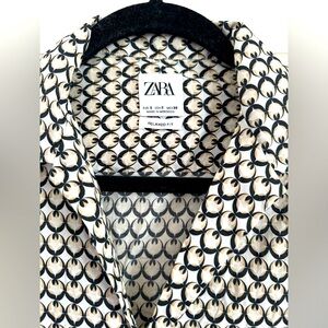 Zara Men’s Relaxed Fit Geometric Print Shirt, Small